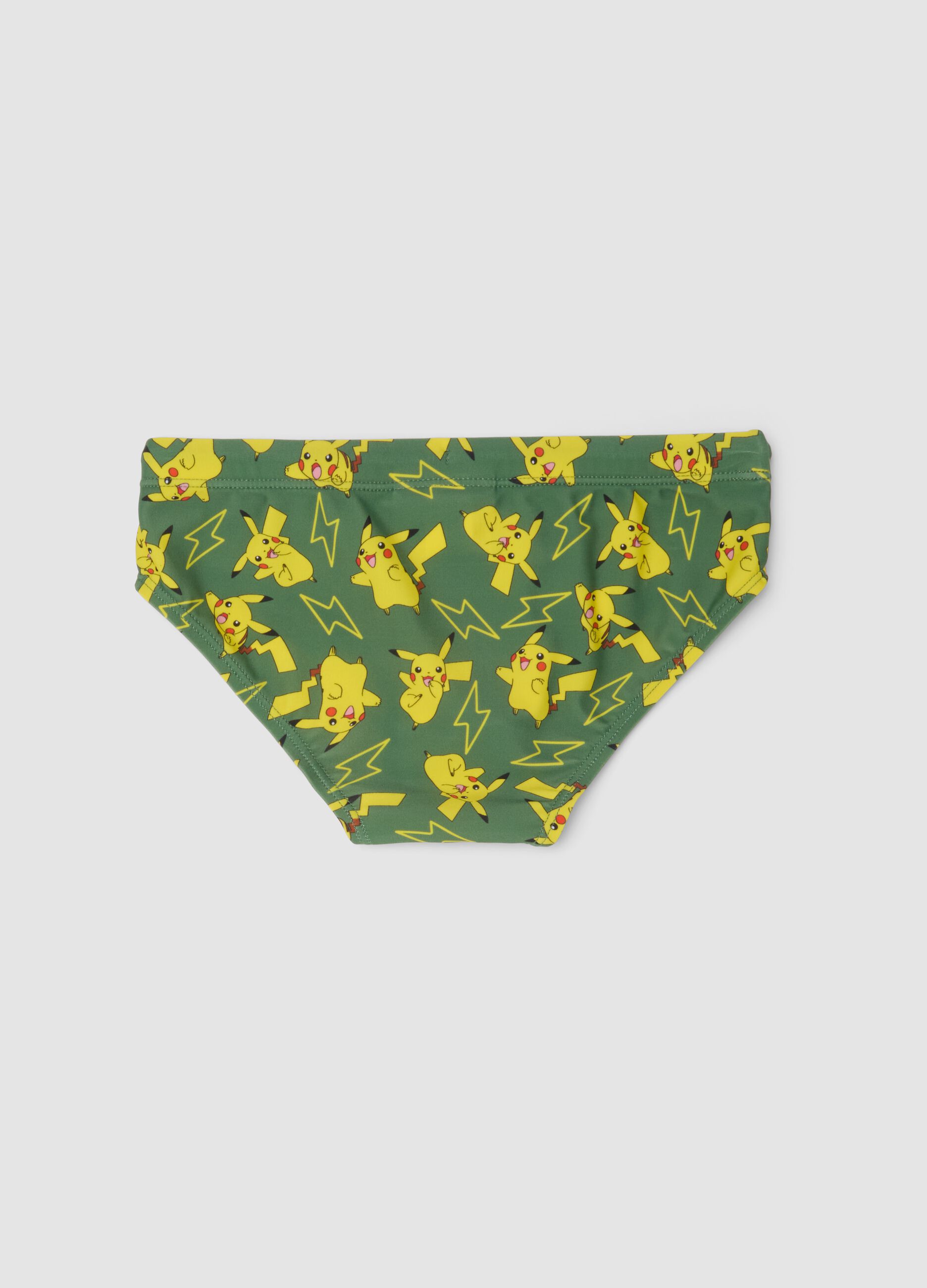Green boys&rsquo; stretch swim briefs