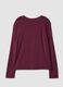 Red ribbed stretch viscose pyjama top_6