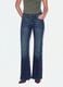 Blue bootcut denim jeans in stretch cotton_1