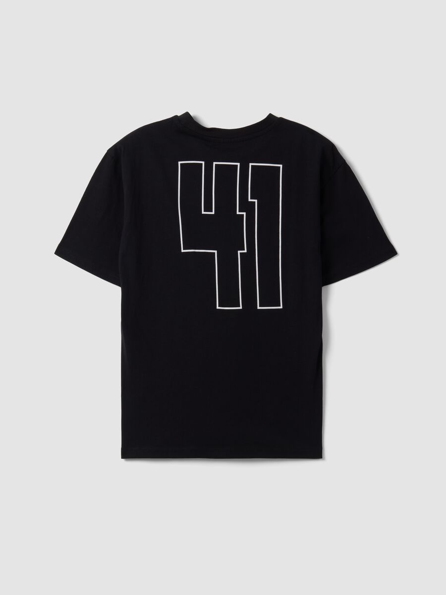 T-shirt nera in puro cotone a maniche corte con scritta Jeep_5