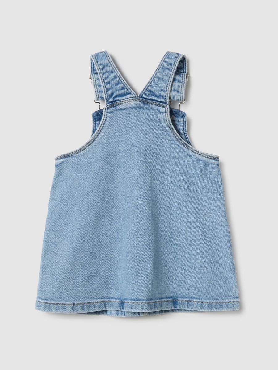 Abito in denim elasticizzato blu regular fit per bimba con grafica Minnie_1