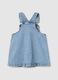 Blue stretch denim dress regular fit for baby girl_1