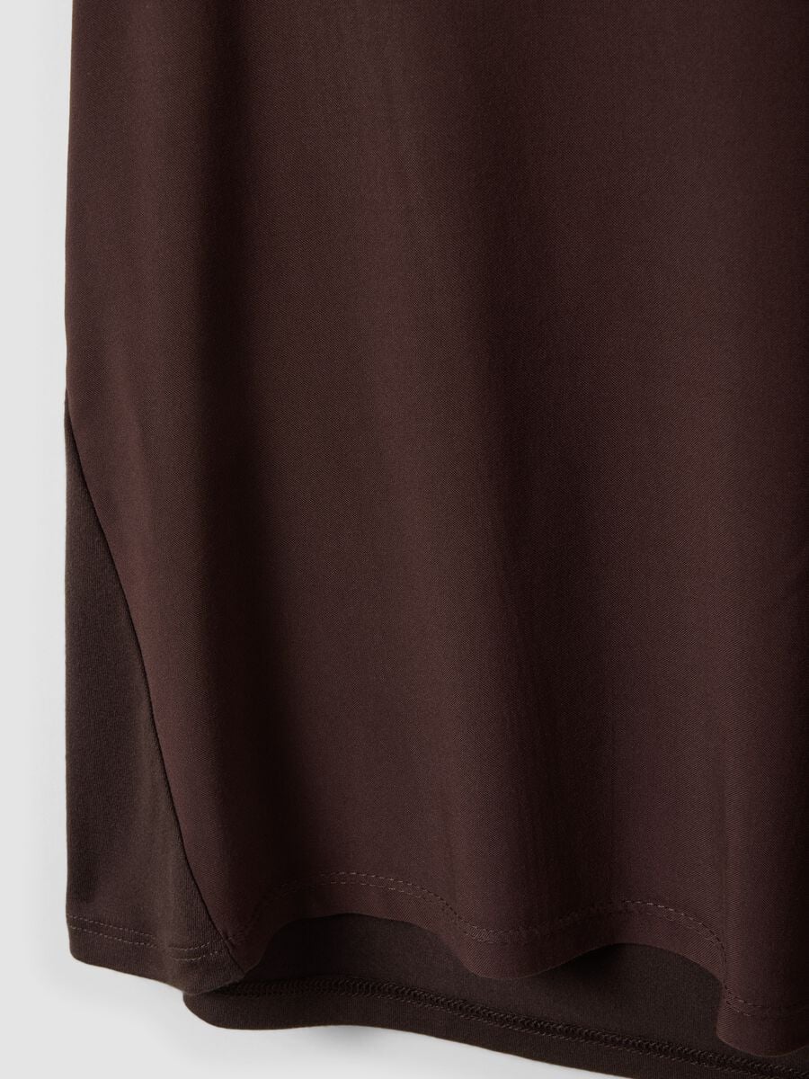 Brown pure viscose V-neck T-shirt, regular fit_6