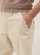 Beige stretch cotton chino shorts_3