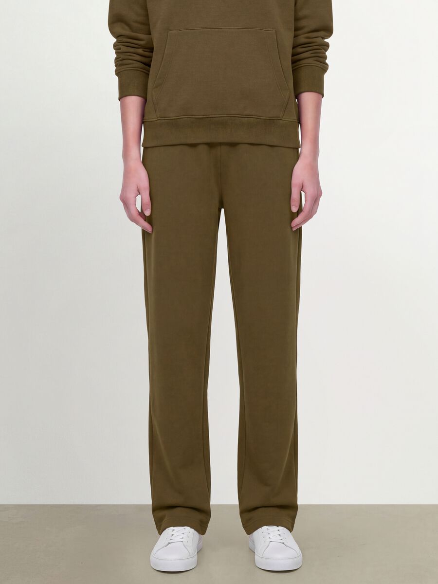 Green cotton-blend straight-fit joggers_2