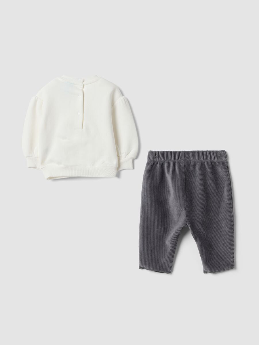 White and grey organic cotton set with Minnie details_1