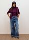 Purple modal and stretch cashmere T-shirt, regular fit_0