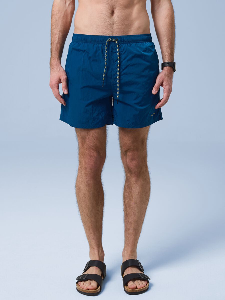 Costume boxer blu con vita elasticizzata ALTAVIA SAILING_2