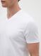 White pure organic cotton V-neck T-shirt_2