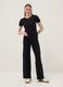 Black slim fit stretch cotton top_1