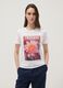 White pure cotton T-shirt with floral print_2
