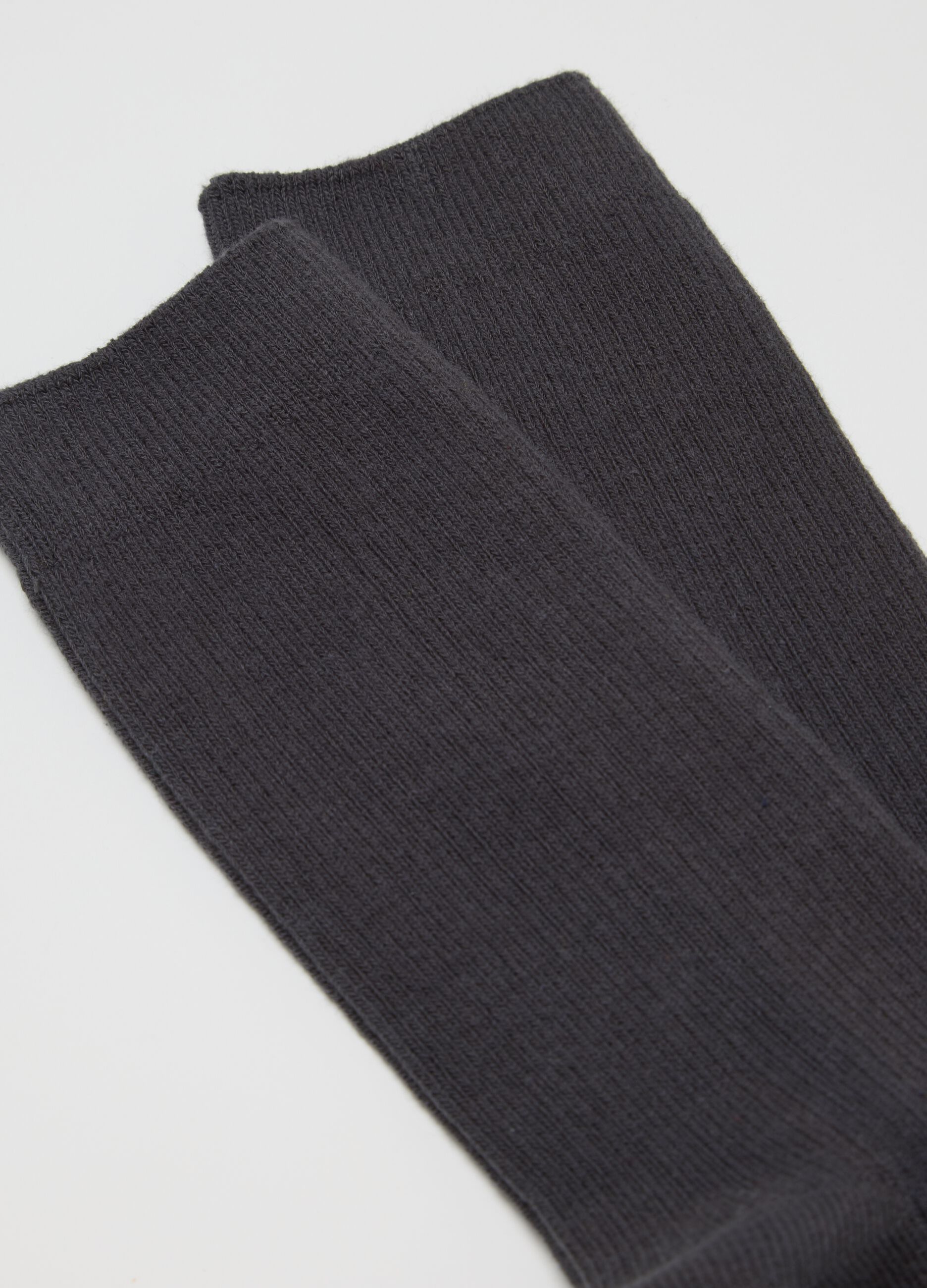 Black Midi Cotton Blend Socks