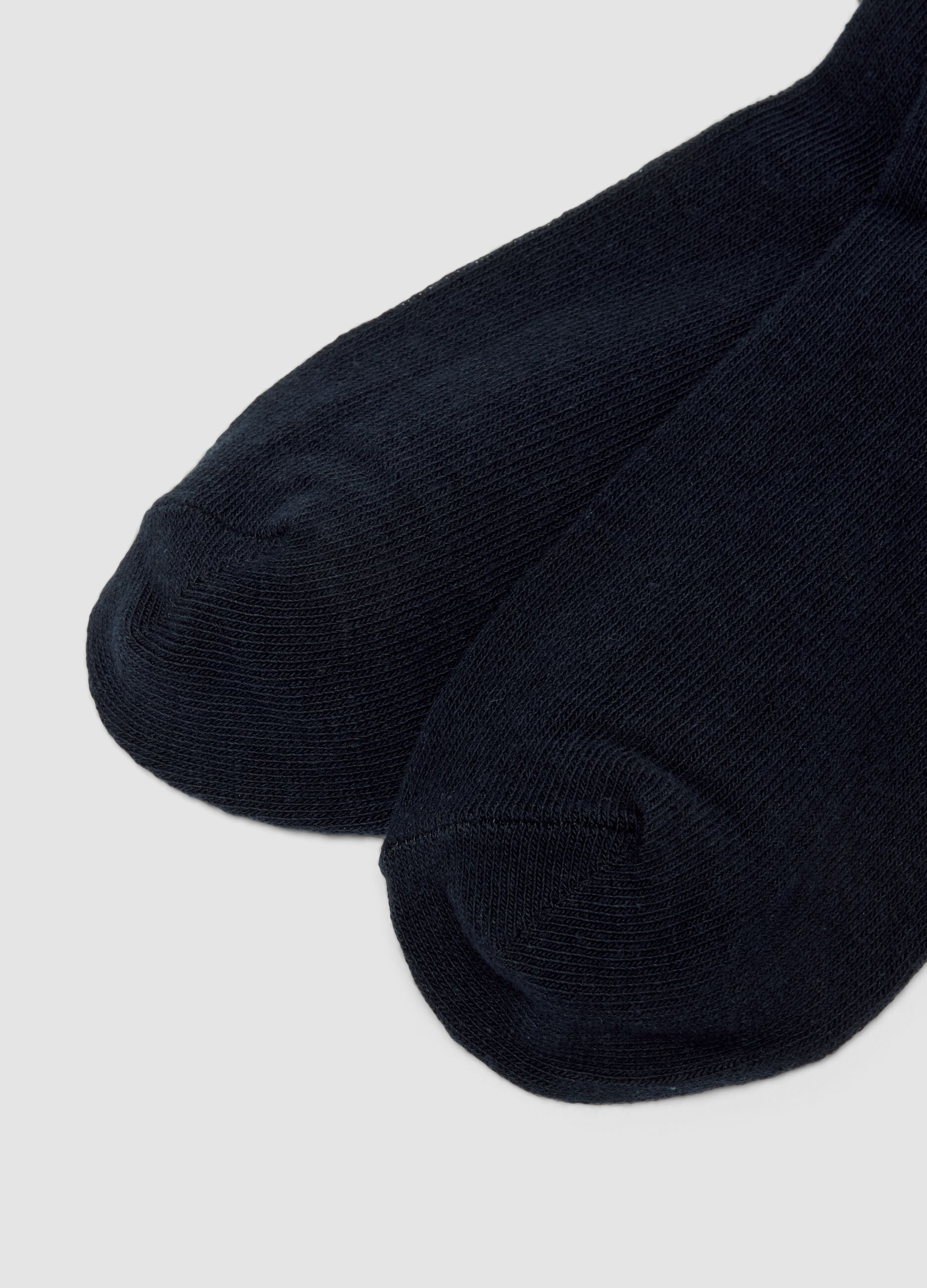 Blue organic stretch cotton socks with heart