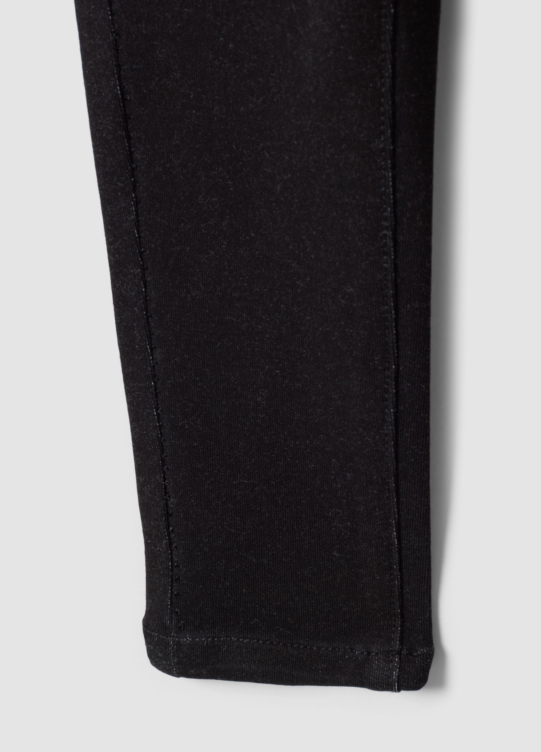 Black skinny-fit stretch cotton jeggings for baby girls