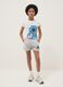 Multicoloured stretch cotton fitted set for girls with Stitch_0
