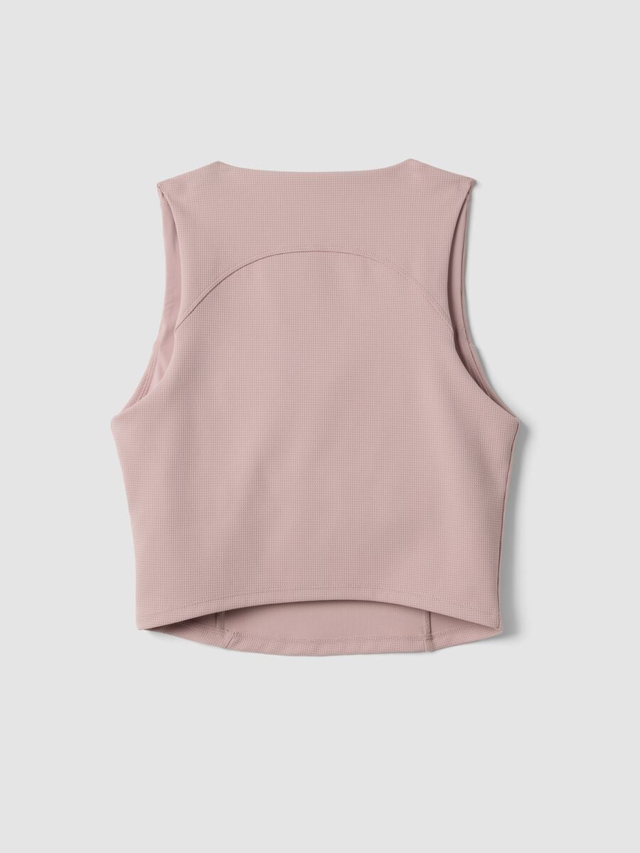 Top rosa crop in tessuto elasticizzato traspirante ALTAVIA STUDIO_5