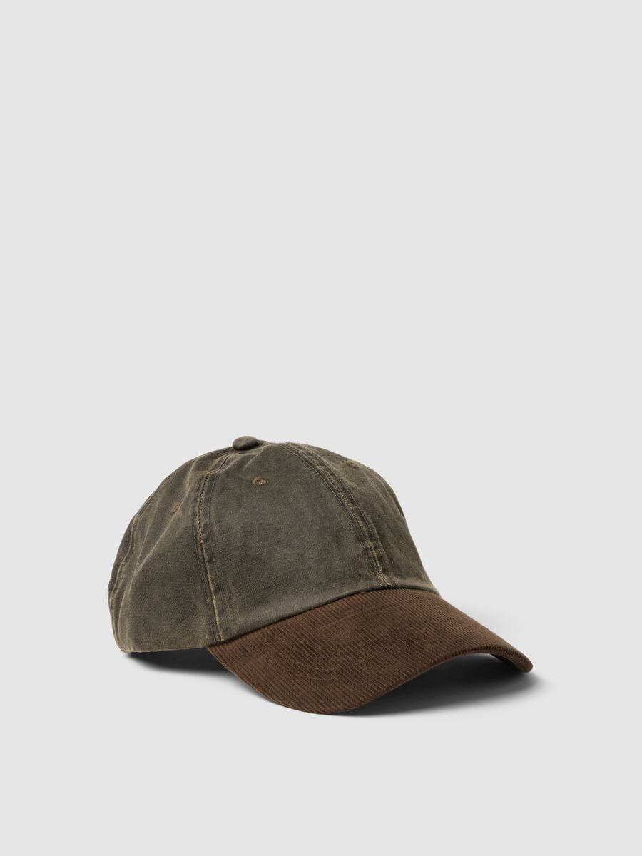 Brown cotton-blend baseball cap_0
