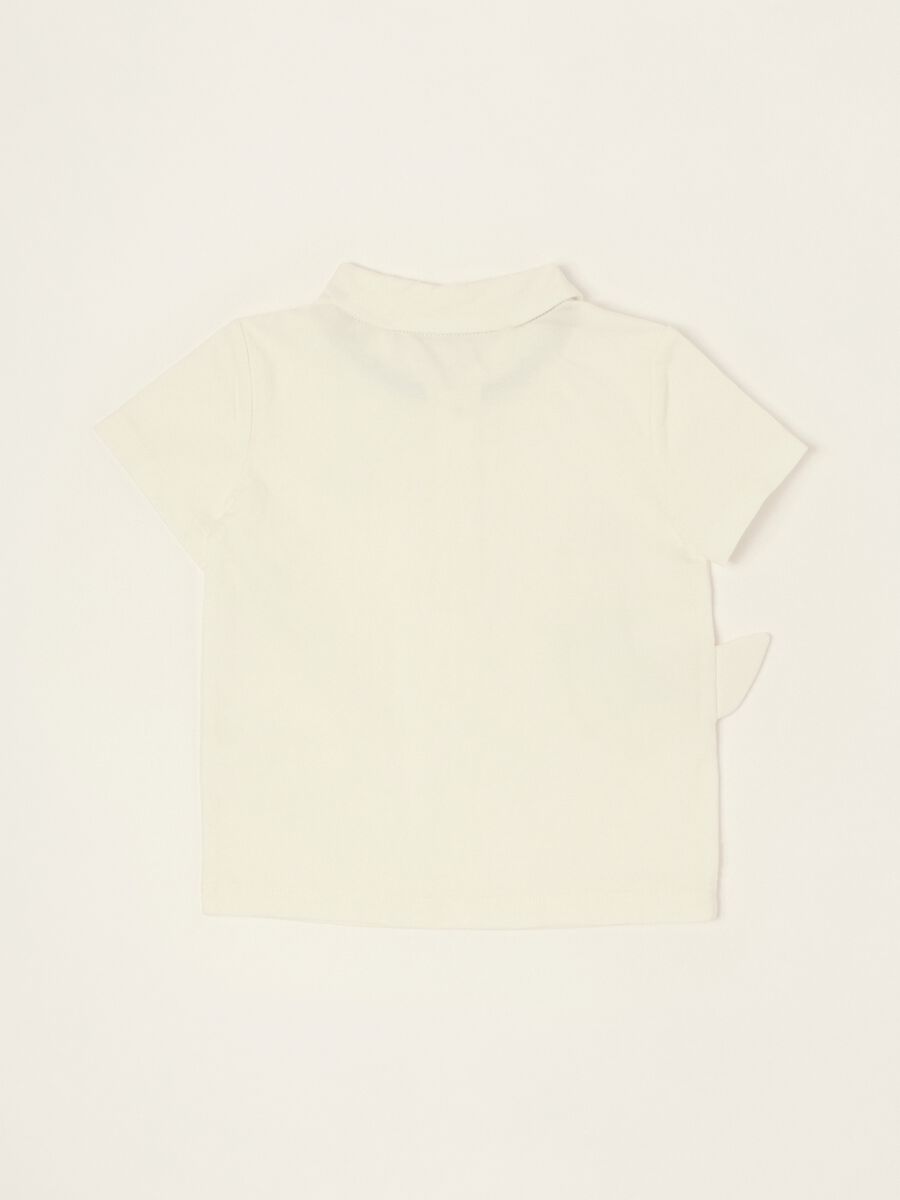 Polo bianca in cotone elasticizzato da neonato regular fit_2