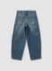 Blue denim pure cotton balloon-fit jeans_2