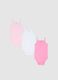 Newborn Girl's Multicolour Pure Cotton Bodysuit Trio with Thin Straps_0