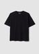 Black crew-neck T-shirt in stretchy cotton-modal blend, regular fit_0
