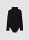 Black modal and stretch wool bodysuit with crew neck_2