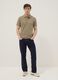 Beige short-sleeve organic cotton polo shirt, regular fit_1