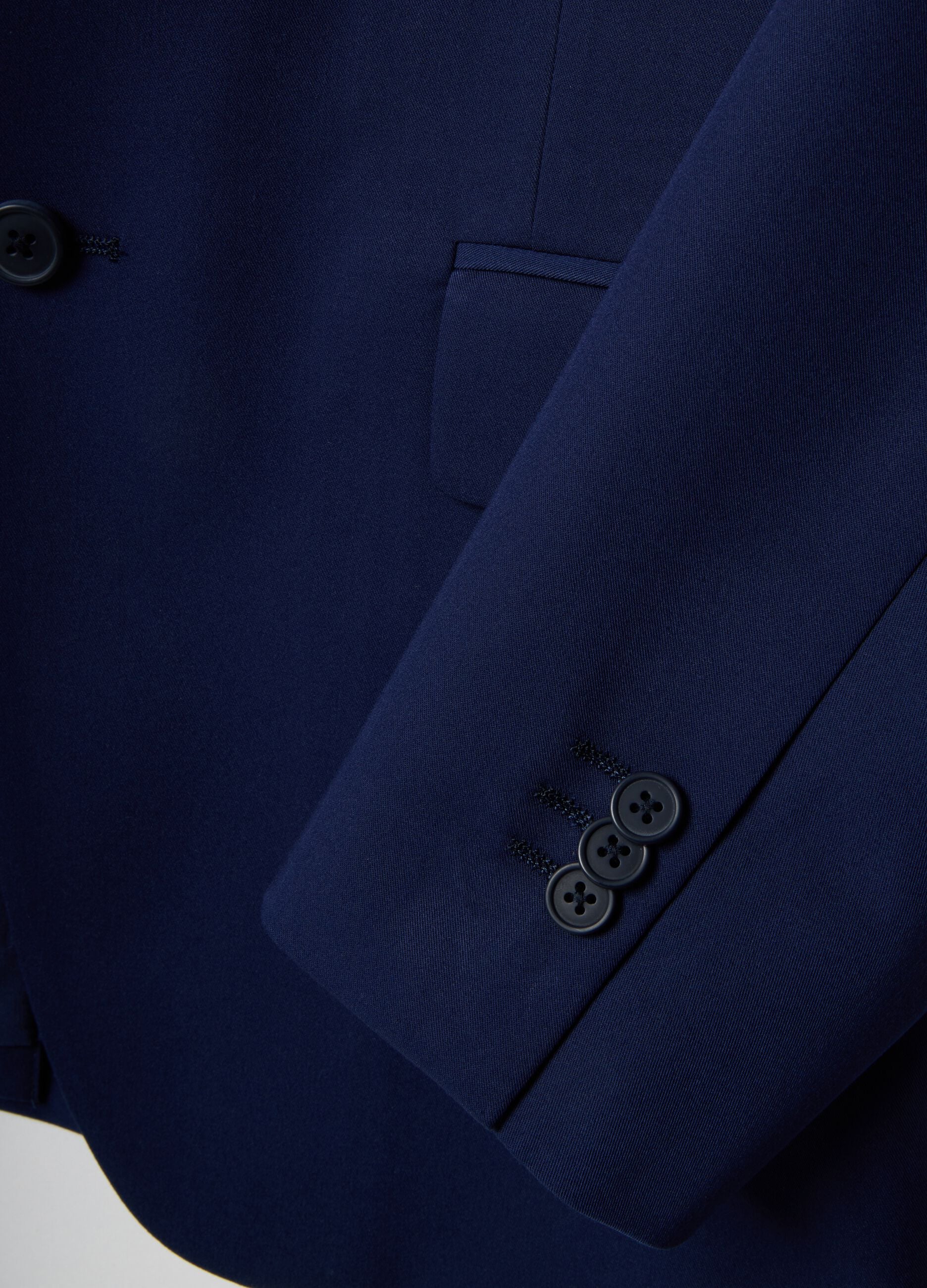 Blue Slim Fit Jacket with Notched Lapel