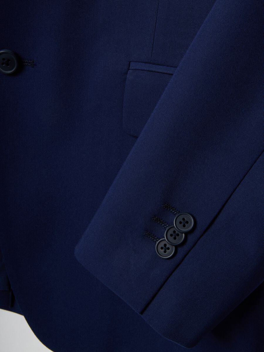 Giacca blu slim fit con revers a lancia_5