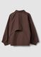 Short brown cotton-blend trench coat with shirt collar_6