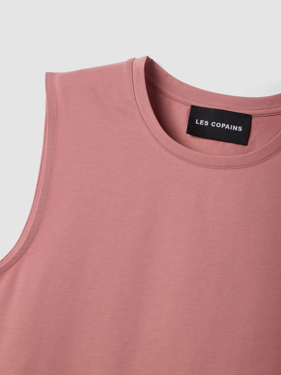 Pink cotton-blend tank top_5