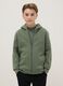 Green cotton hoodie for boys with oversized fit and zip_0