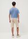 Beige pure cotton jogger shorts for boys with elasticated waist_1