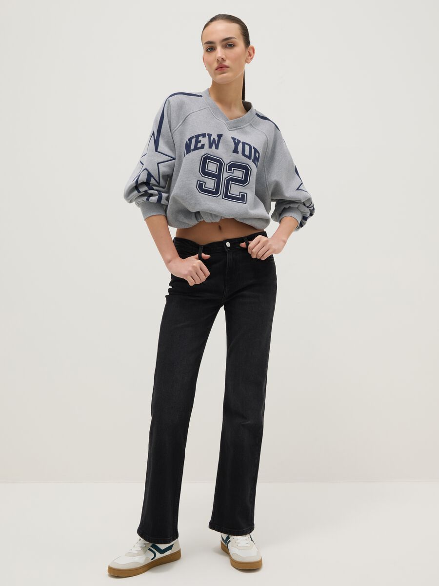 Jeans neri in cotone elasticizzato vestibilit&agrave; bootcut_0