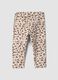 Beige stretch cotton leggings with animal print_2