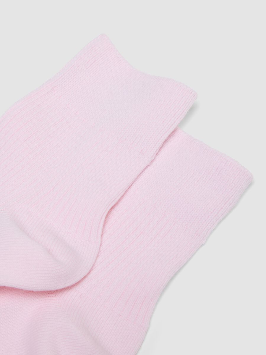 Pink ankle socks in stretch cotton_1