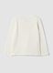 White pure organic cotton T-shirt with bow print for girls_1