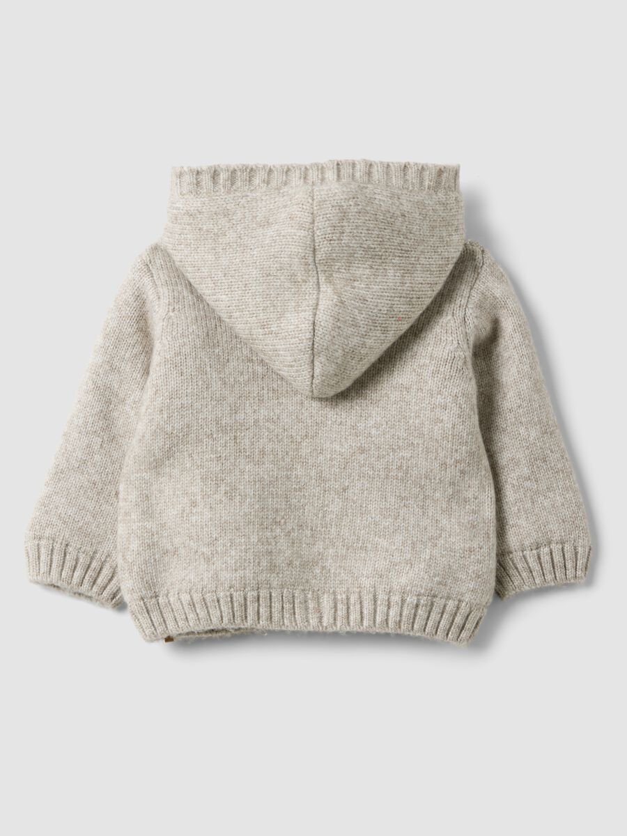 Grey hooded cable-knit jacket_1