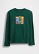 Green long sleeve cotton shirt_0