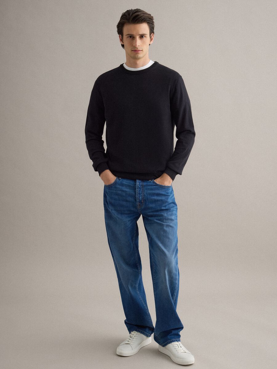 Black sweater in pure cotton_1