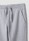 Grey joggers in pure organic cotton with drawstring for boys_6