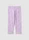 Girls' Purple Stretch Cotton Skinny Fit Leggings with Stars_1