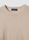 Beige regular fit cotton and linen crew neck pullover_5
