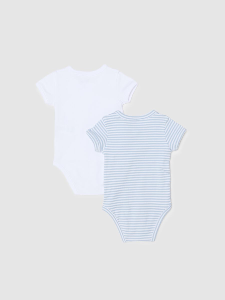 Multi-coloured short sleeve baby body twin pack in pure cotton_1
