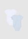 Multi-coloured short sleeve baby body twin pack in pure cotton_1