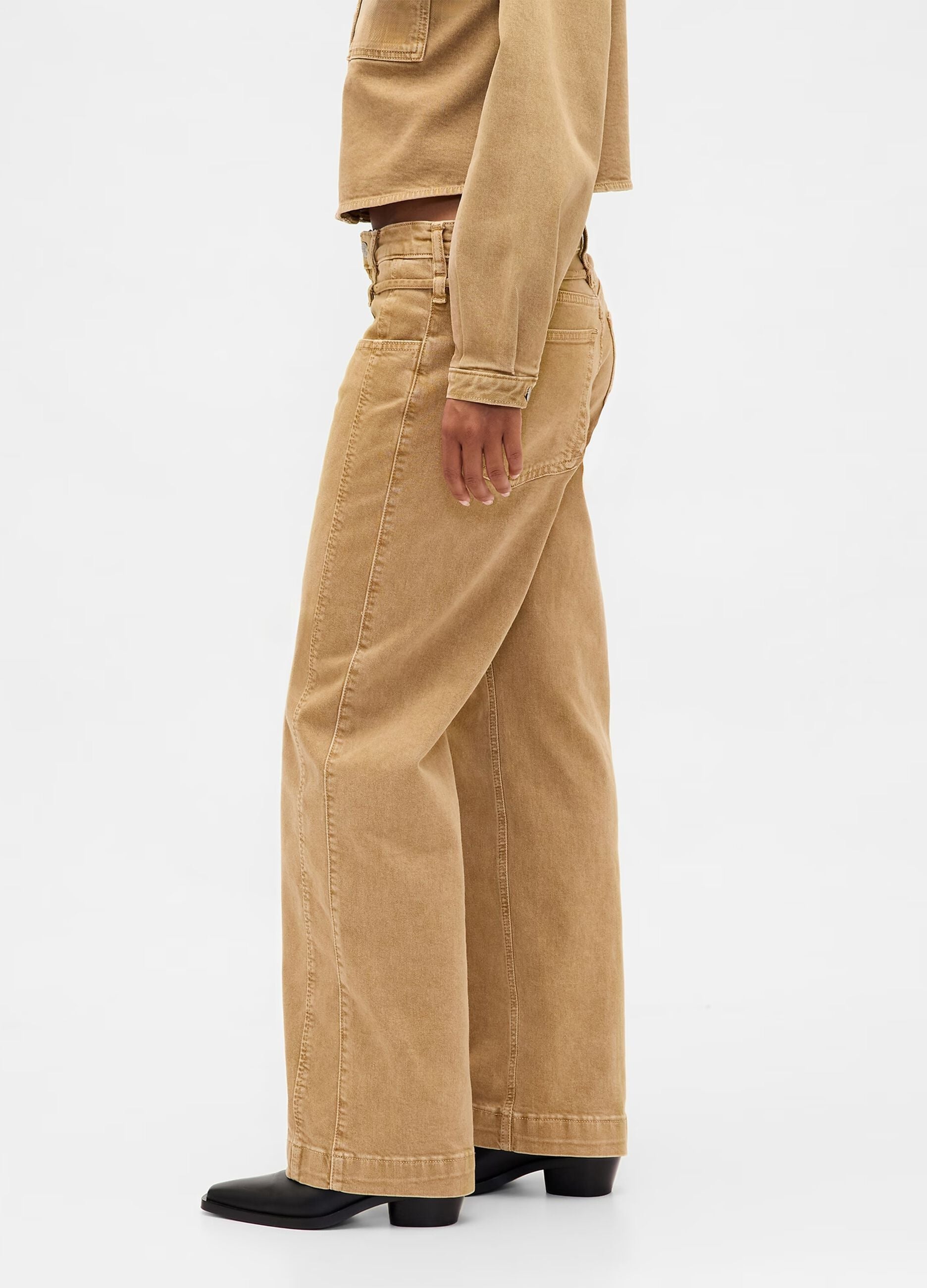 Beige Stretch Denim Trousers