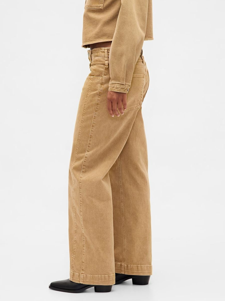 Jeans wide leg in cotone elasticizzato_3
