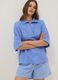 Light blue pure cotton V-neck top_0