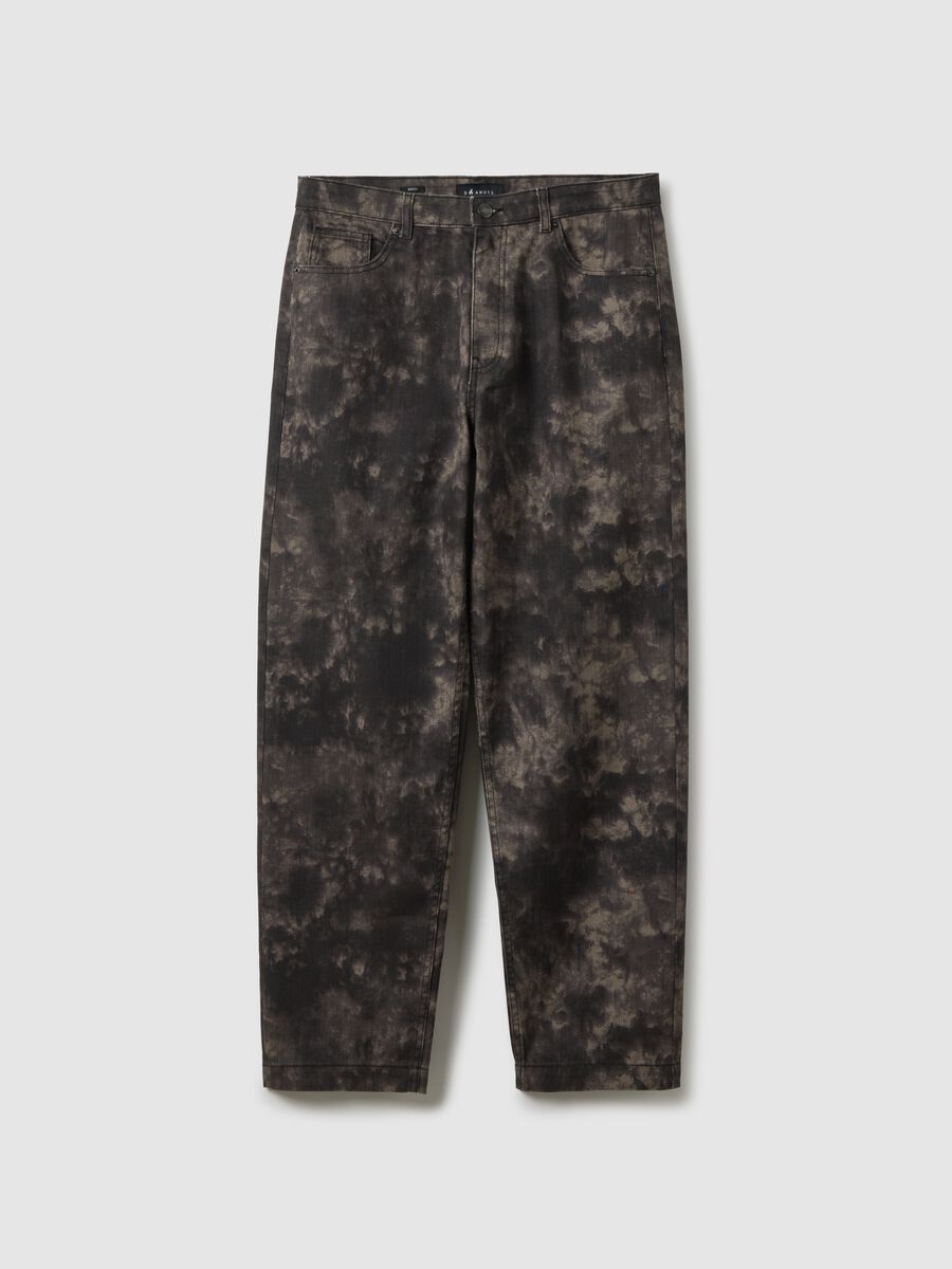 Multicolour tie dye pure cotton baggy trousers_4