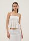 White cotton and viscose blend top with thin straps, relaxed fit_2
